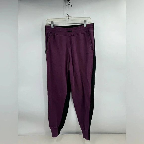 Outdoor Voices Joggers Womens L Purple/Black Colorblock Sweatpants Elastic Waist - Picture 3 of 12